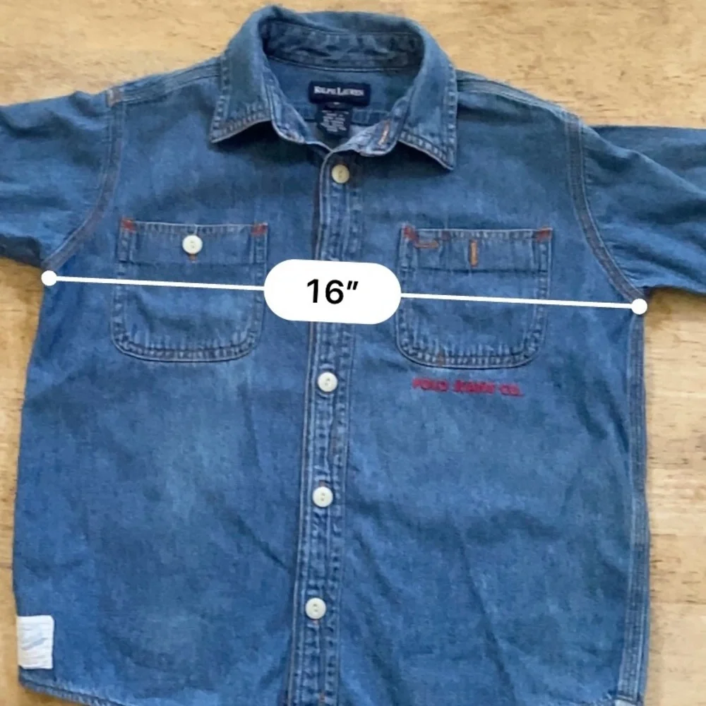 Vintage Ralph Lauren Polo Jeans Co Unisex Sz 3T‎ Denim Long Sleeve Button Down